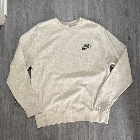 Nike Men's Cream Crewneck Sweater - Picture 1 of 4